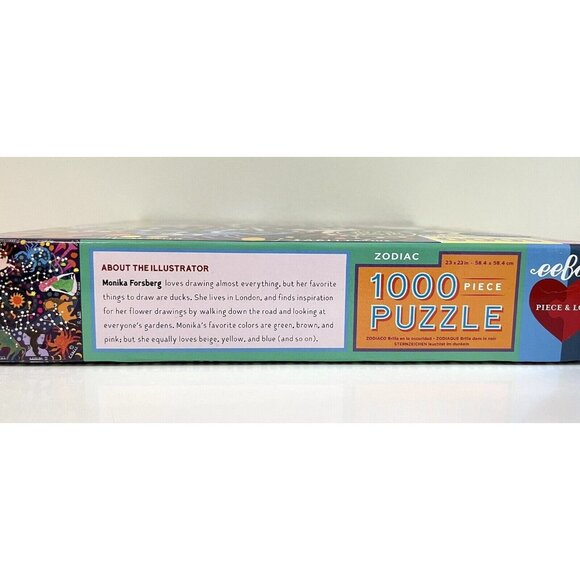 EeBoo Piece & Love 1000 Piece Zodiac Puzzle ~ Glow in The Dark ~ NEW Sealed Box - Picture 7 of 8